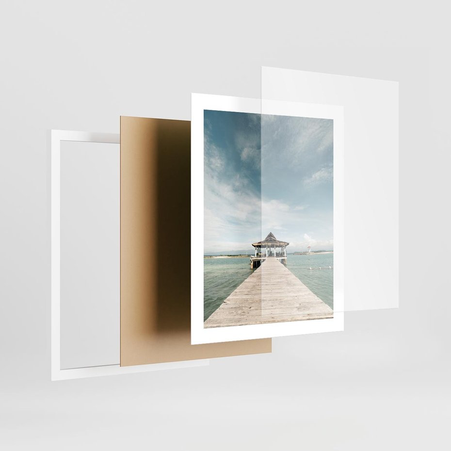 Plakat w ramie 40x50 - Magia Morza i Piękno Plaży - Hawaje, morze - rama biała