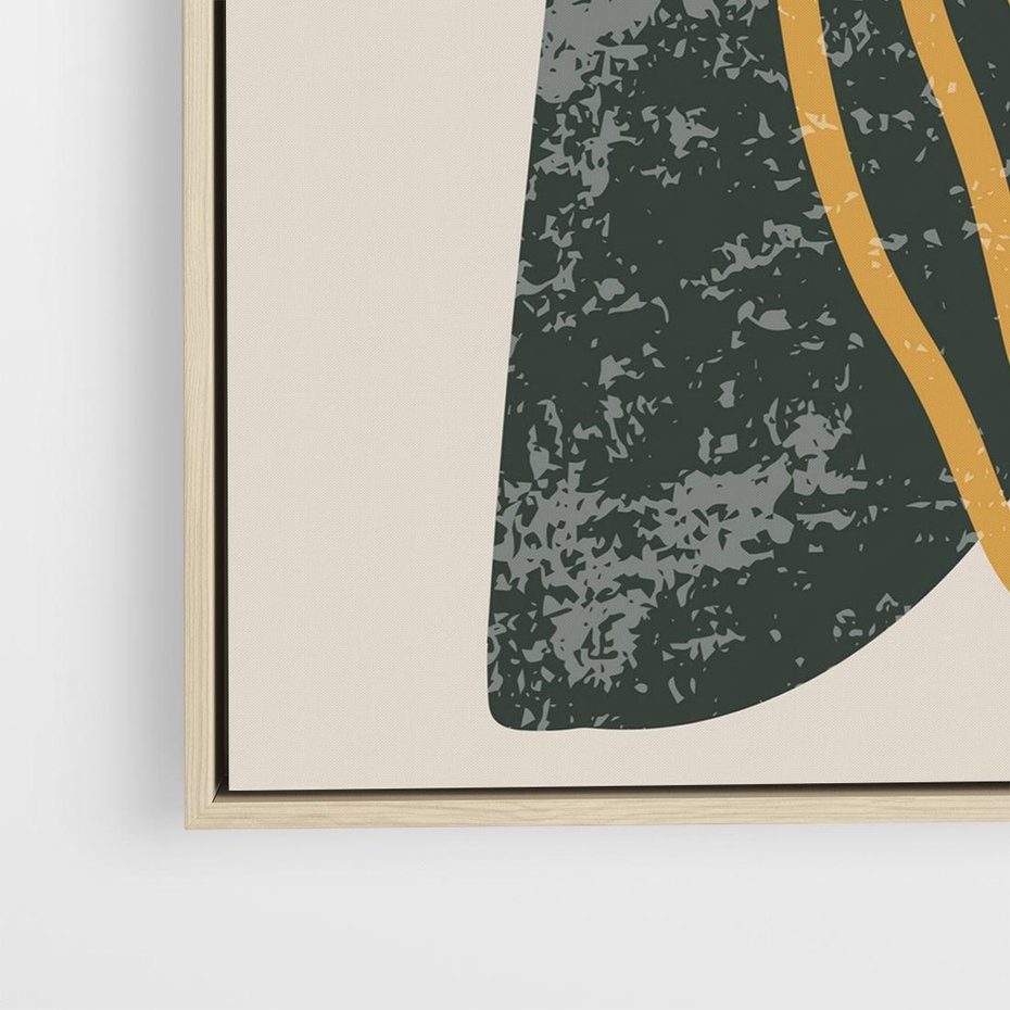 Obraz w ramie 80x80 - Nowoczesne Dialogi Materii - nowoczesny plakat, abstrakcyjne kształty - rama drewno