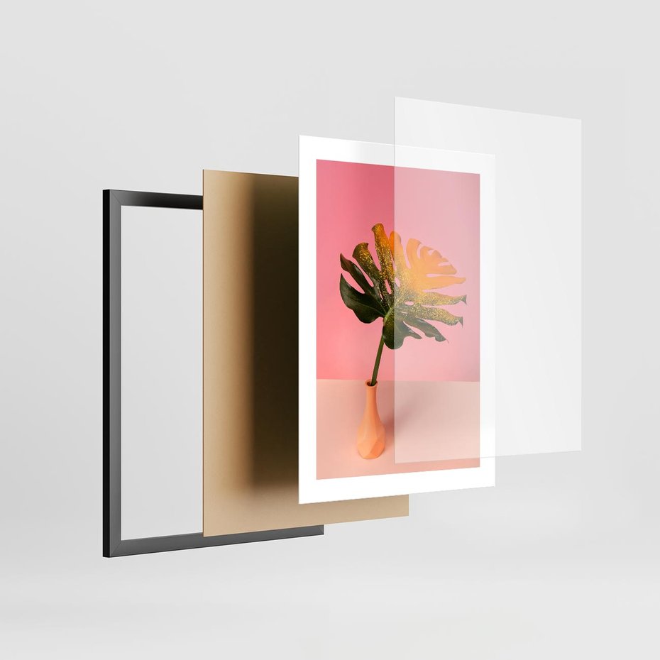 Plakat w ramie 30x40 - Egzotyczna monstera - monstera, liść - rama czarna