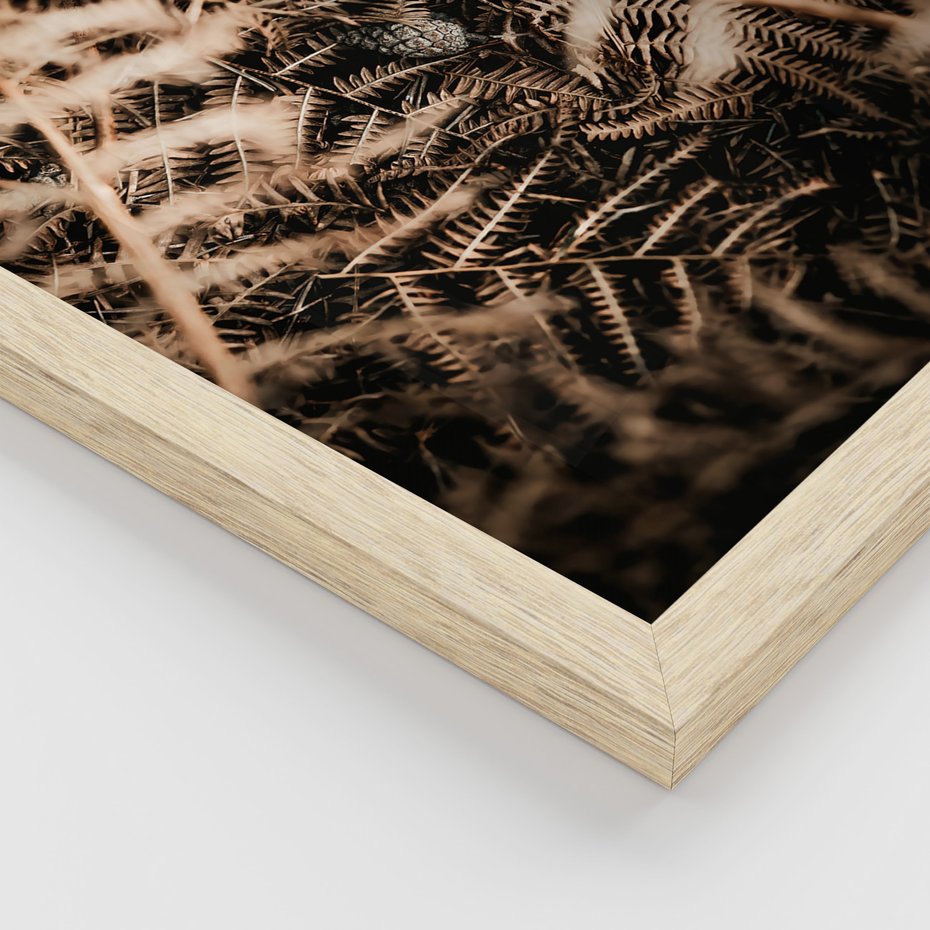 Zestaw obrazy w ramie 50x70 galeria - Góry, jesień, liście, boho - rama drewno