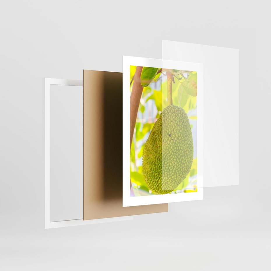 Plakat w ramie 30x40 - Tropikalny raj nad morzem - tropikalny, owoc - rama biała