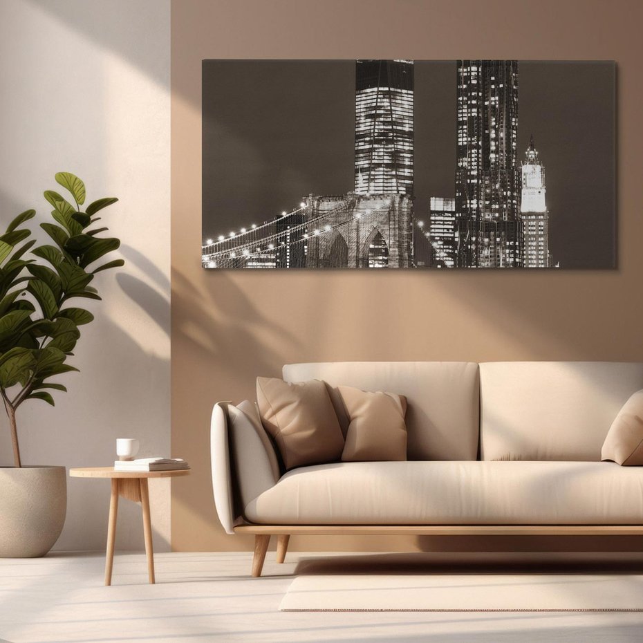 Obraz na płótnie 120x60 - Magia miasta nocą - miasto, noc