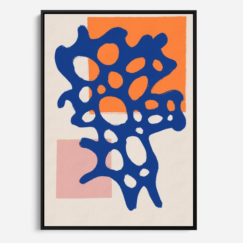 Obraz w ramie 70x100 - Delikatne Plamiste Refleksje - abstrakcja, nowoczesny plakat - rama czarna