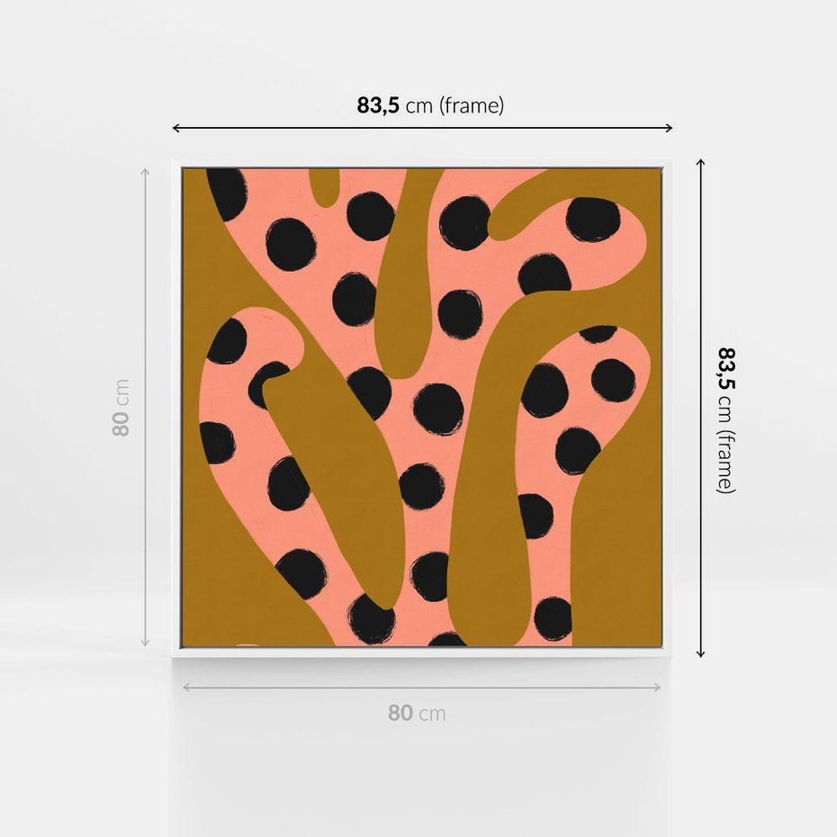 Obraz w ramie 80x80 - Rozkwitająca Wolność Boho - abstrakcyjne boho kształty, dziwne - rama biała