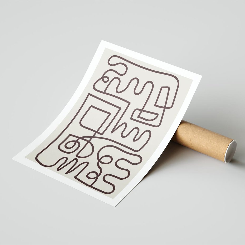 Plakat bez ramy 40x50 - Etniczna Abstrakcja - nowoczesna boho grafika, abstrakcja