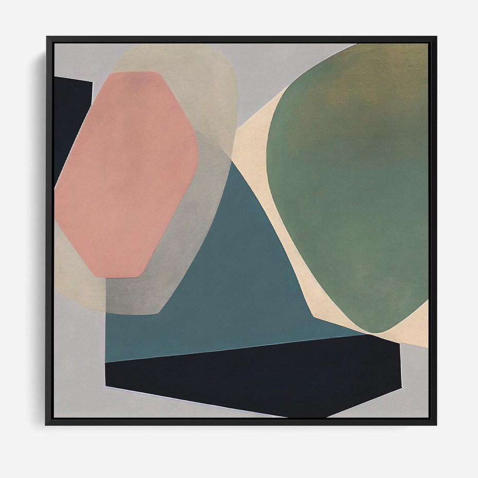 Obraz w ramie 50x50 - Szare Tło Plam - abstrakcyjne plamy, kształty - rama czarna