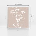 Obraz w ramie 50x50 - Harmonijne Mini Boho - minimalistyczny delikatny obraz, beżowe odcienie - rama biała