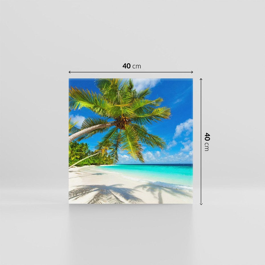 Obraz na płótnie 40x40 - Raj na Malediwach: Plaża, Morze i Palmy - Malediwy, plaża