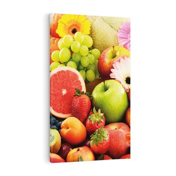 Obraz na płótnie 80x120 - Smakowite owocowe zbiory - owoce, winogrona