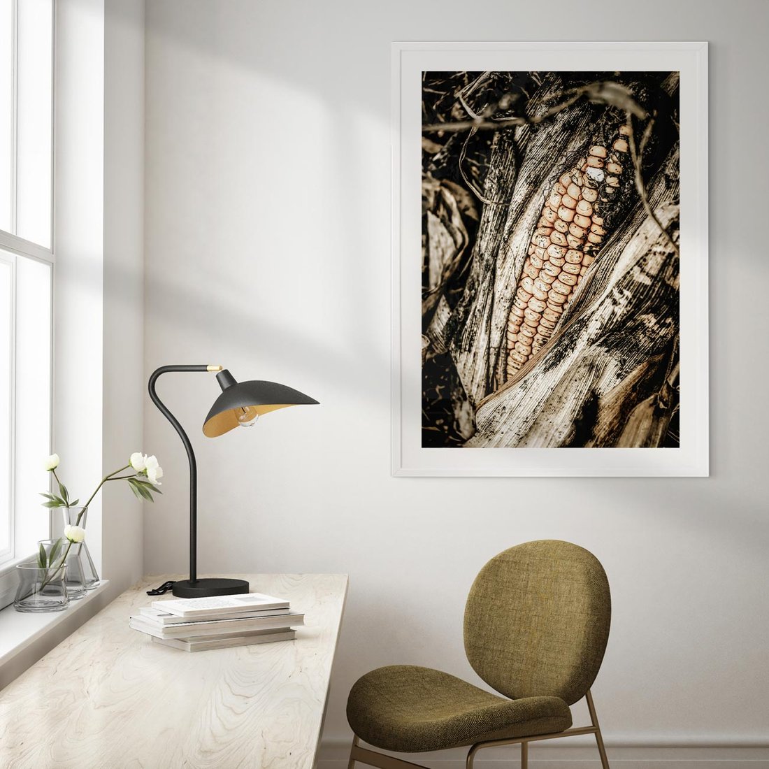 Plakat bez ramy 50x70 - Kukurydza w Jesiennej Scenie - kukurydza, jesień