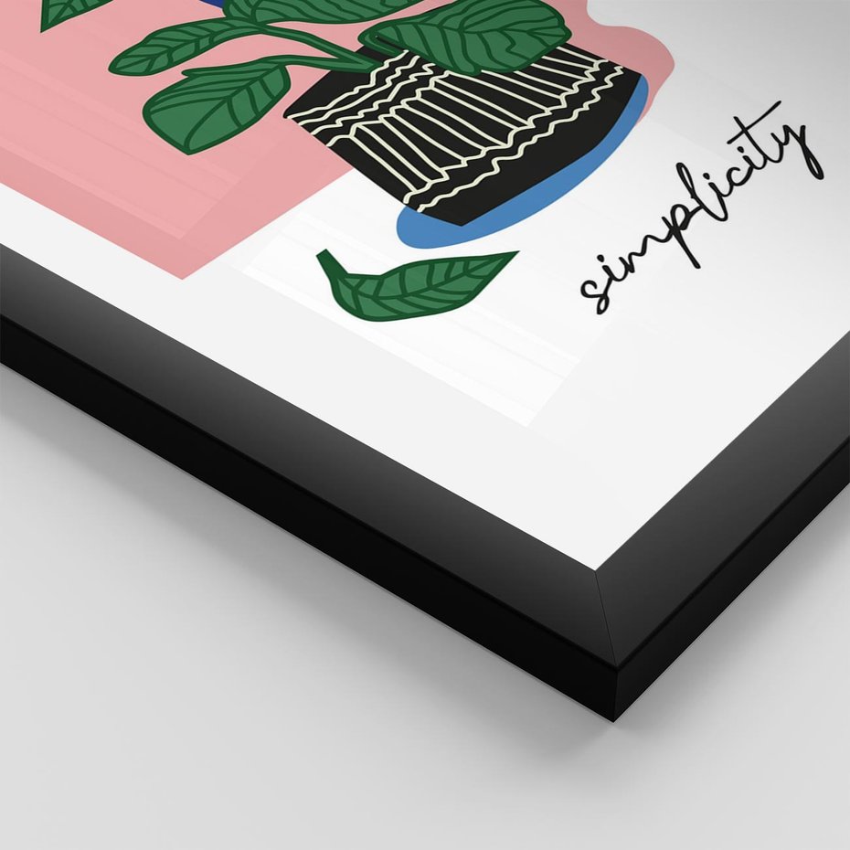 Plakat w ramie 30x40 - Tajemnicze Wibracje - tygrys, kwiaty - rama czarna