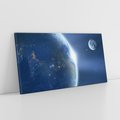 Obraz na płótnie 140x70 - Mistyczne spotkanie - księżyc, ziemia