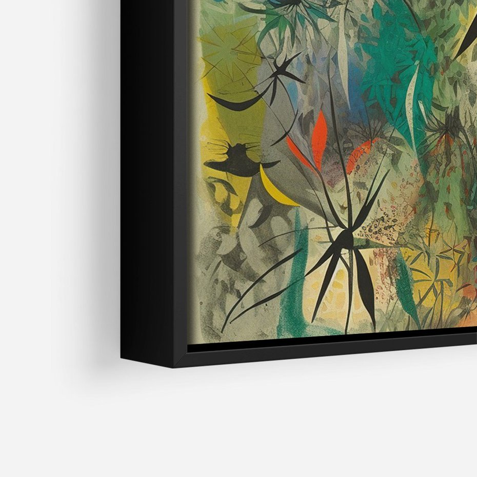 Obraz w ramie 70x100 - Tajemnicze Konstrukcje Form - abstrakcyjny obraz, mnogość kolorów - rama czarna