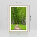 Plakat w ramie 50x70 - Spacer Ścieżką w Urokliwym Lesie - las, ścieżka - rama drewno