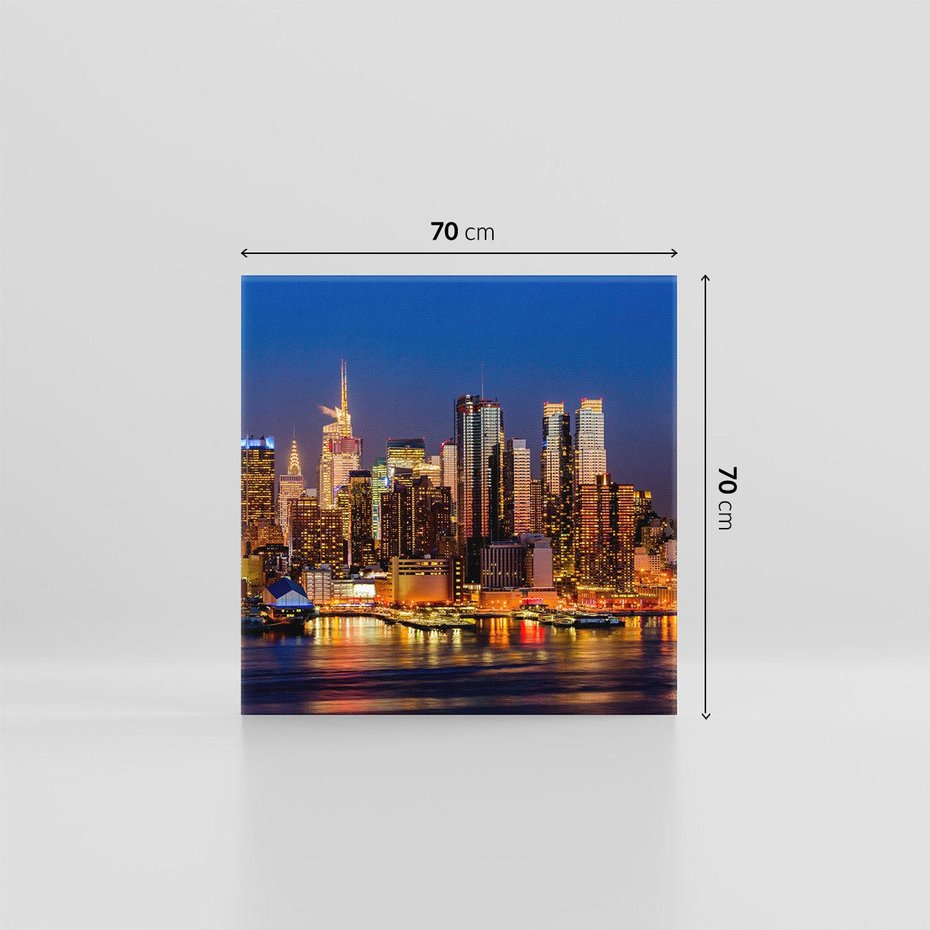 Obraz na płótnie 70x70 - Nocne Tętno Nowego Jorku - Nowy Jork, noc