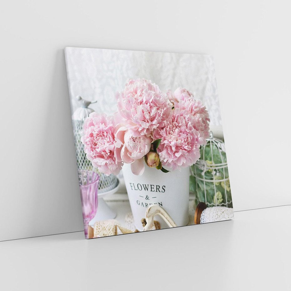 Obraz na płótnie 30x30 - Miłość w powietrzu - kwiaty, romantyczne