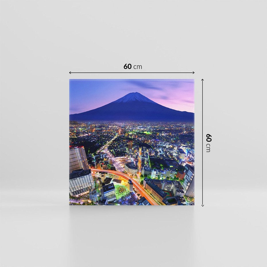 Obraz na płótnie 60x60 - Siła i spokój - wulkaniczne piękno Japonii - wulkan, japonia