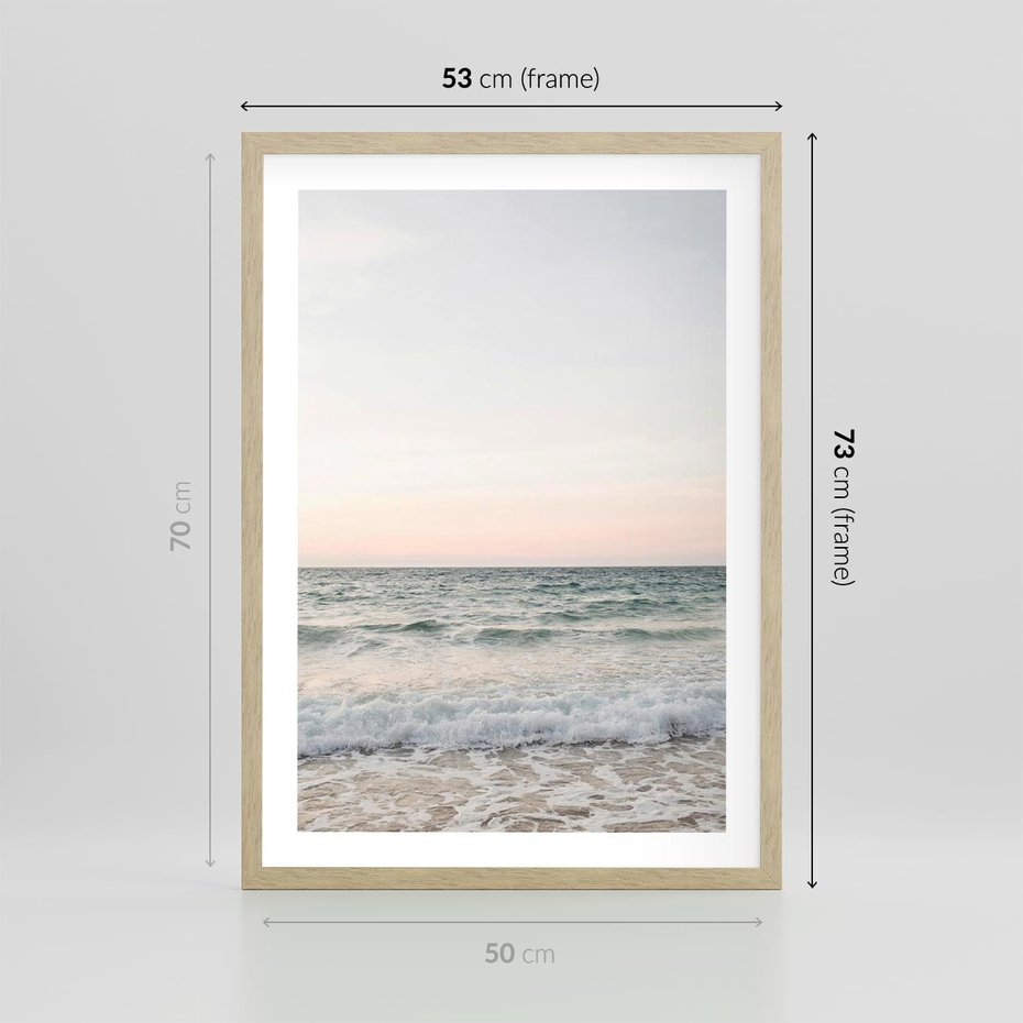 Plakat w ramie 50x70 - Morze i Fale - morze, fale - rama drewno