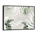 Obraz w ramie 70x50 - Zielony Raj - monstera, palmy - rama czarna