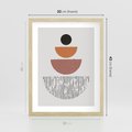 Plakat w ramie 30x40 - Półkola i Boho Akcent - geometria, półkola - rama drewno