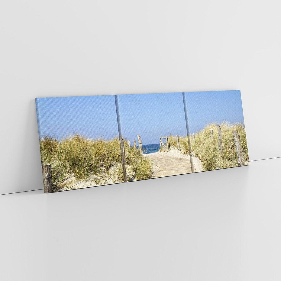Obraz na płótnie 90x30 - Plaża: magia morza i wydm - plaża, morze