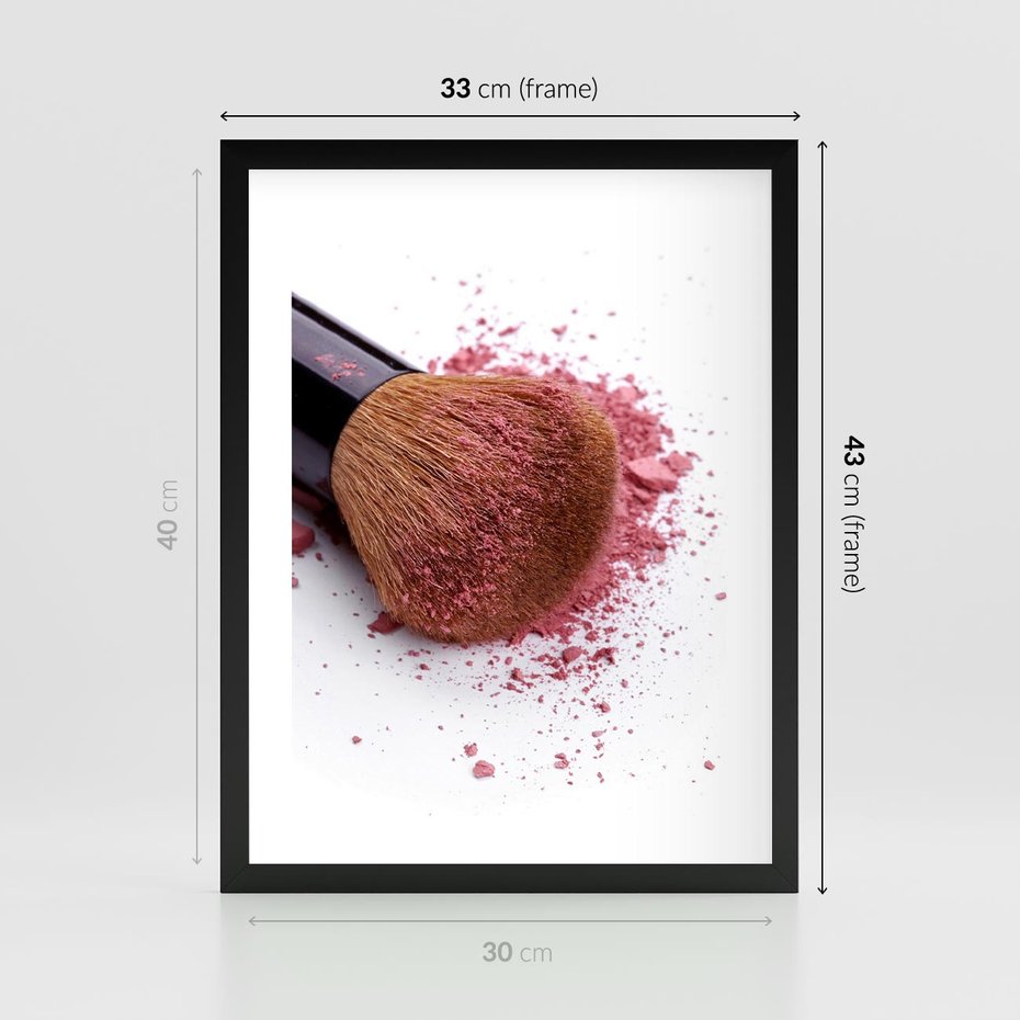 Plakat w ramie 30x40 - Makijaż w kolorze pędzla - makijaż, pędzel - rama czarna