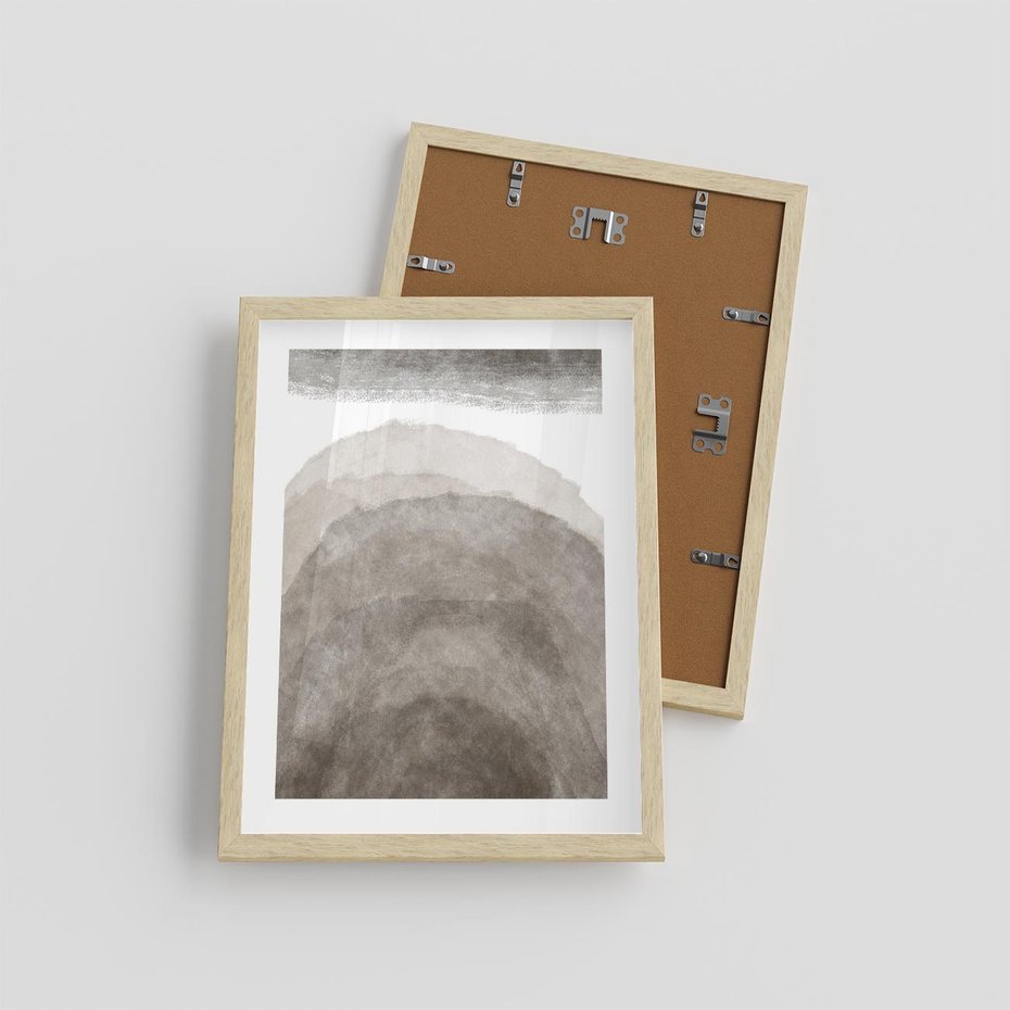 Plakat w ramie 30x40 - Przenikające Kształty - rozmyte cienie, abstrakcja - rama drewno