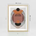 Plakat w ramie 30x40 - Abstrakcja w Odcieniach Brązu i Beżu - geometria, abstrakcyjna grafika - rama drewno