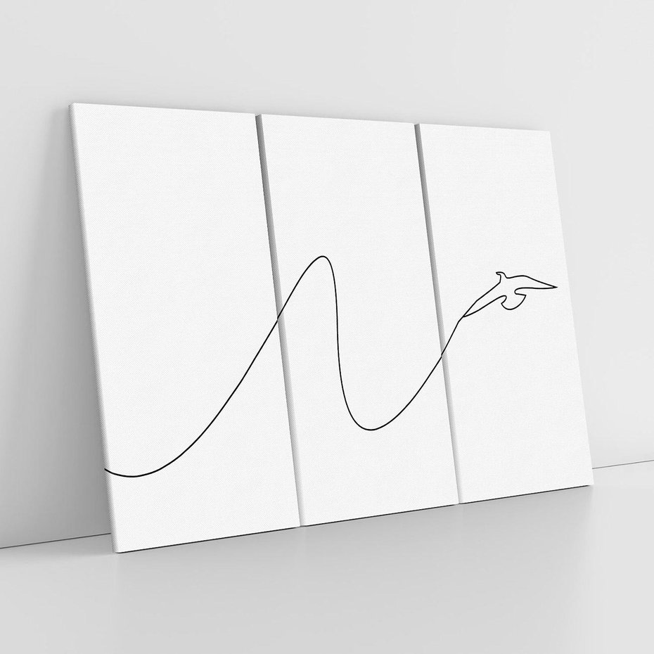 Obraz na płótnie 120x80 - Ptasia Linia - ptak, jaskółka