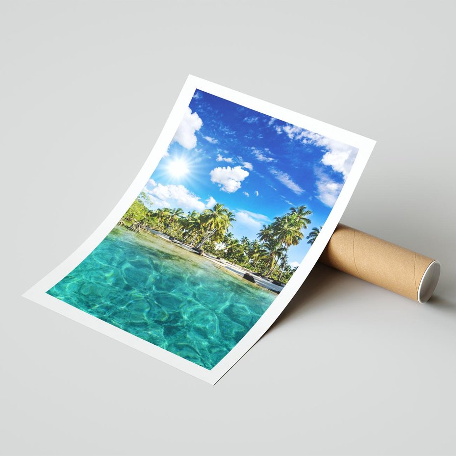 Plakat bez ramy 40x50 - Rajskie wakacje na plaży - plaża, wakacje