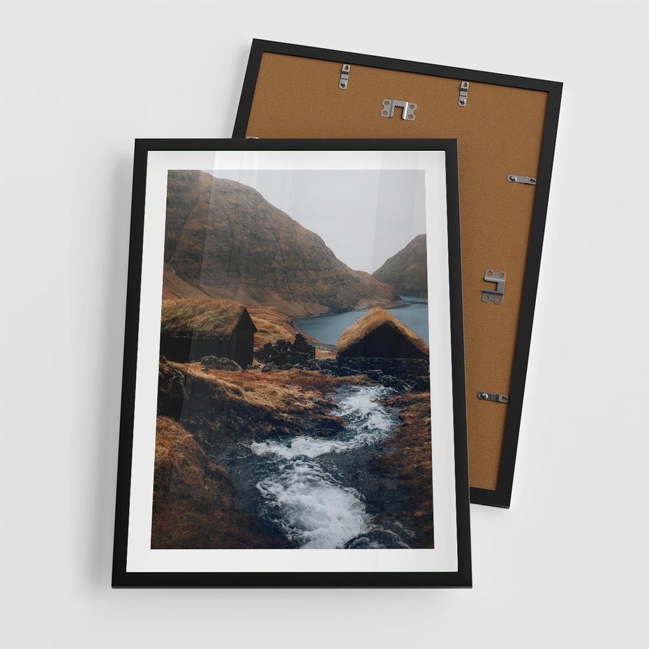 Plakat w ramie 50x70 - Spokój Natury - skandynawski, pejzaż - rama czarna