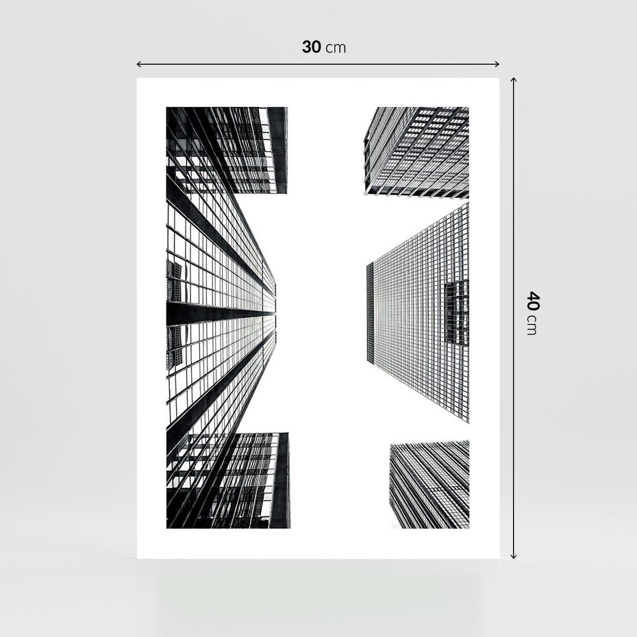 Plakat bez ramy 30x40 - Architektoniczna Symetria - architektura, wysoki wieżowiec