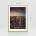 Plakat w ramie 30x40 - Miasto wieżowców w perspektywie - miasto, wieżowce - rama drewno
