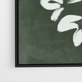 Obraz w ramie 70x100 - Rozkwitające Zielone Gałęzie - abstrakcyjne delikatne zielone linie, podobne do gałęzi kwiatów - rama czarna