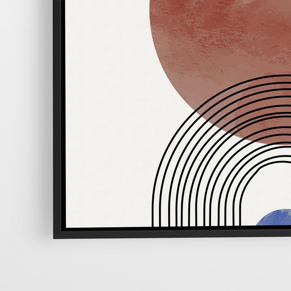 Obraz w ramie 50x50 - Księga Impulsów - nowoczesny plakat, styl midcentury - rama czarna