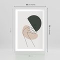 Plakat w ramie 50x70 - Przenikające Kształty - szkic jedną linią, one line - rama biała