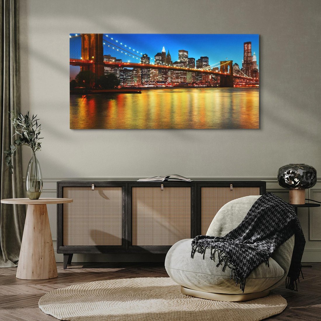 Obraz na płótnie 120x60 - Symbol nowojorskiego krajobrazu: most Brooklyn - most, NY