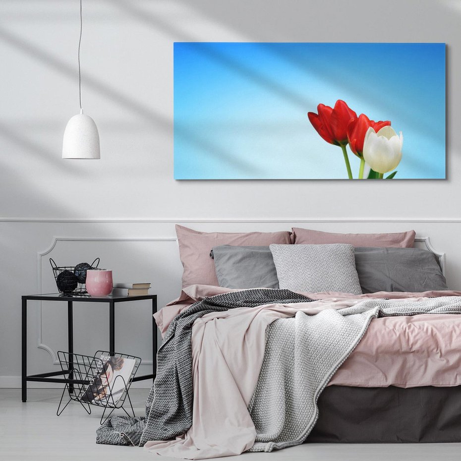 Obraz na płótnie 140x70 - Tulipanowy zachwyt - tulipany, kwiaty