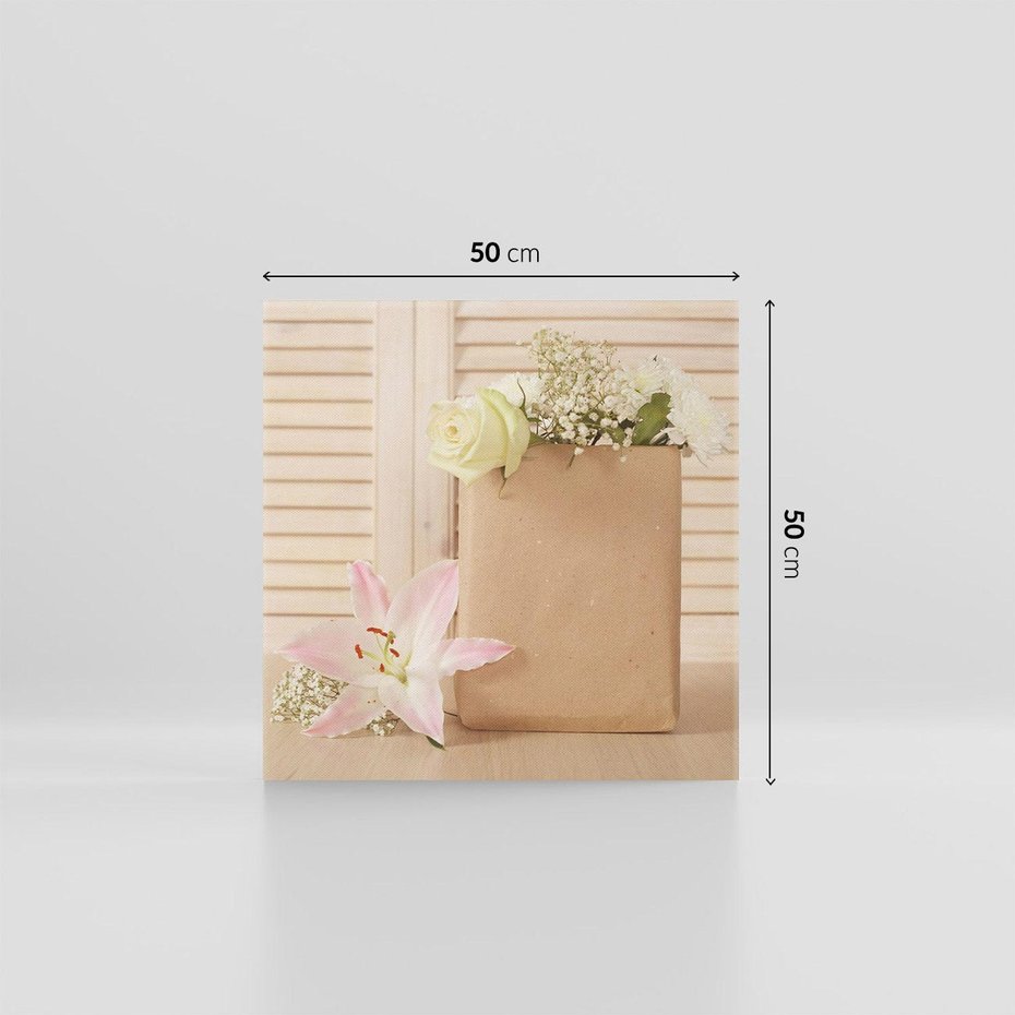 Obraz na płótnie 50x50 - Elegancja W Prostocie - kwiaty, mnimalizm