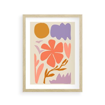 Plakat w ramie 50x70 - Nowoczesne Światło - abstrakcyjny obraz, pastelowe kolory - rama drewno