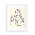 Plakat w ramie 40x50 - Trzy Kobiety - 3 kobiety, antyczny posag - rama biała