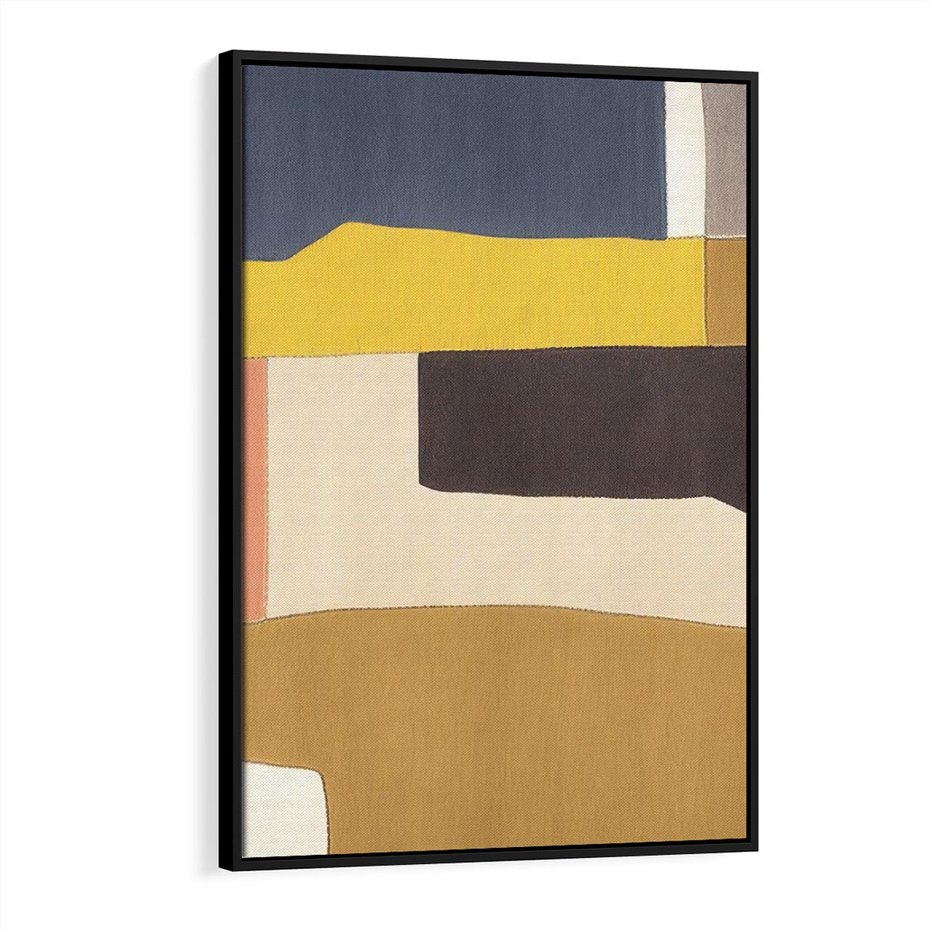 Obraz w ramie 70x100 - Pasy Abstrakcji - kolorowe pasy, plamy koloru - rama czarna