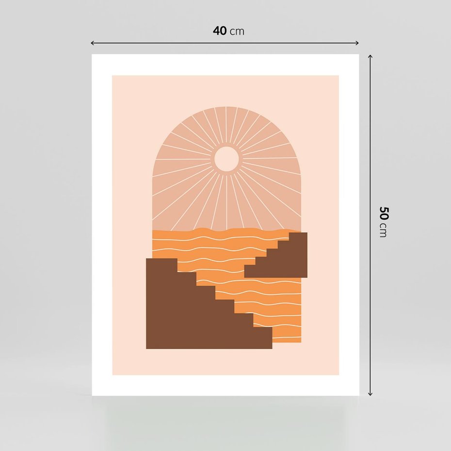 Plakat bez ramy 40x50 - Słoneczne Inspiracje w Stylu Boho - boho grafika, słońce