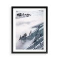 Plakat w ramie 50x70 - Czystość Natury - ośnieżone szczyty górskie, pejzaż - rama czarna