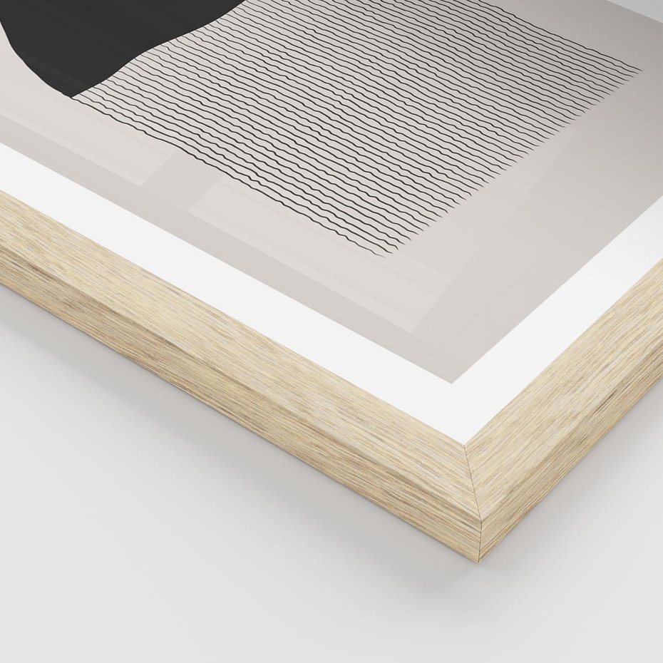 Plakat w ramie 40x50 - Wewnętrzne Widzenia - abstrakcyjna kompozycja, półkole - rama drewno