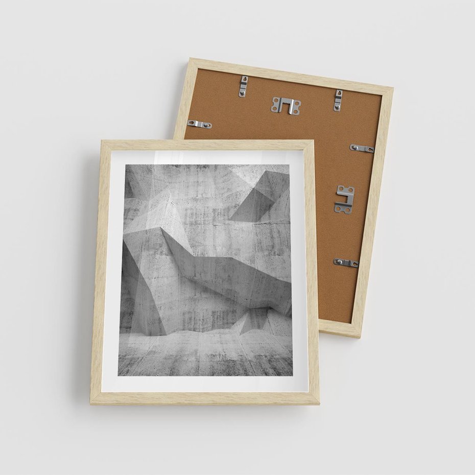 Plakat w ramie 40x50 - Geometryczna harmonia sztuki - geometria, sztuka - rama drewno