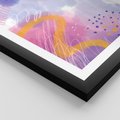 Plakat w ramie 40x50 - Migotliwe Wnętrza Kształtów - abstrakcyjny plakat, pastelowe kolory - rama czarna