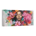 Obraz na płótnie 140x70 - Z Głową w Kwiatach - obraz olejny, sztuka nowoczesna