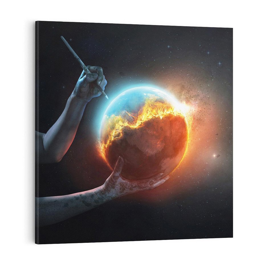 Obraz na płótnie 50x50 - Nieznane przestrzenie - planeta, kosmos