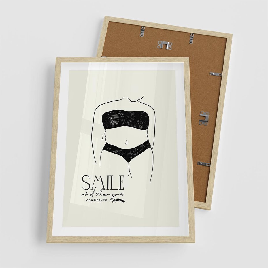 Plakat w ramie 50x70 - Opowieść Splątanych Energii - siła kobiecości, rysunek - rama drewno